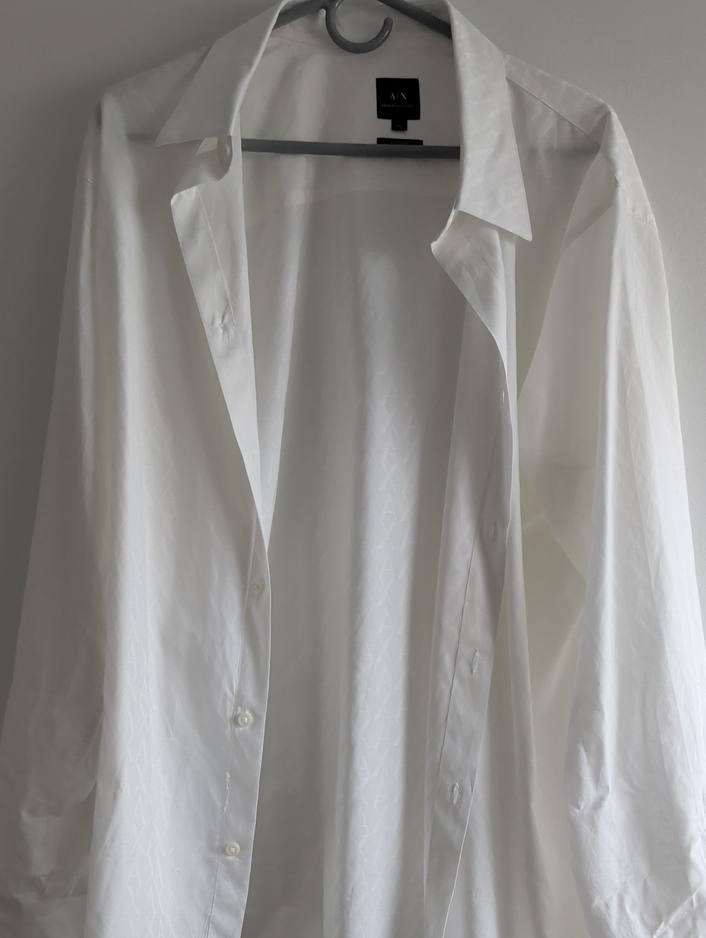 A/X Armani Exchange Men’s White Long-Sleeve Dress Shirt